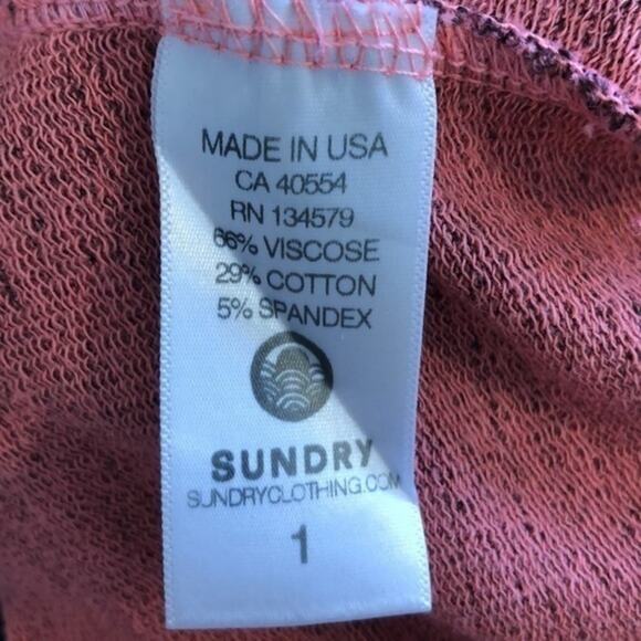 SUNDRY Patches Cross Back Pullover Small NWOT - Picture 6 of 7